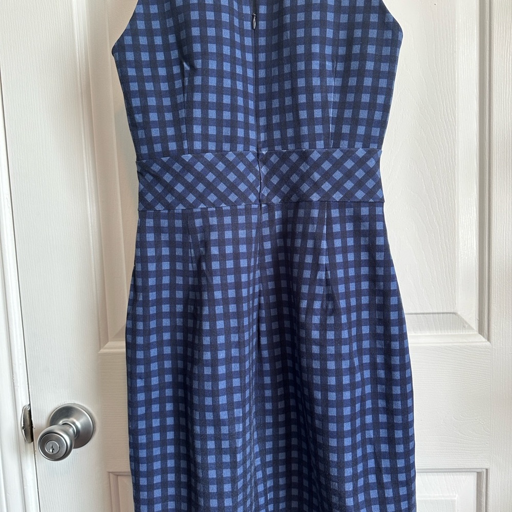 Banana Republic Navy Checkered Midi Dress - Picture 7 of 8